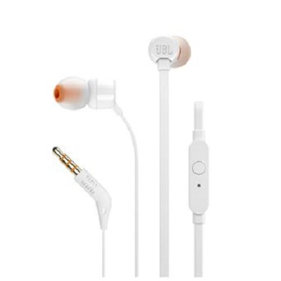 JBL - Ecouteur Blanc T110 (son pur Bass)